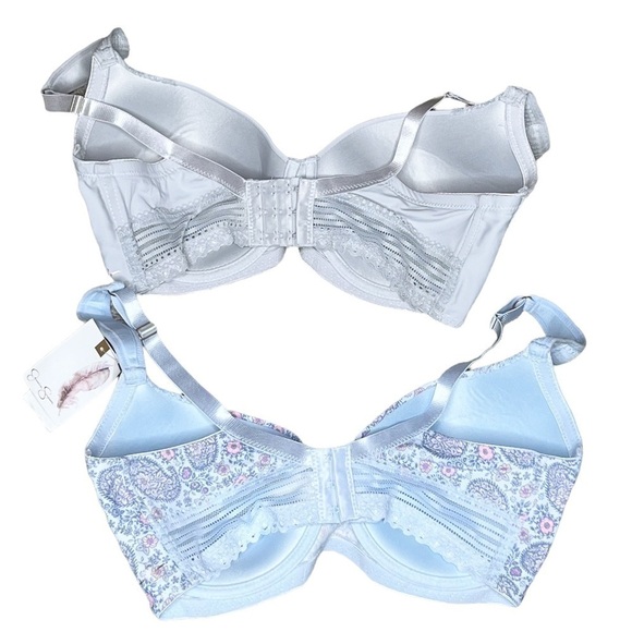 NWT Jessica Simpson Set of 2 Underwire Padded T-Shirt & Paisley Bras 38D - Picture 2 of 4